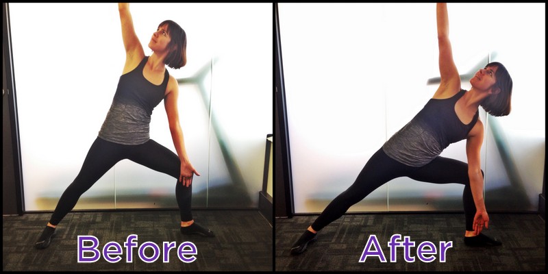 Before and After Yoga pose